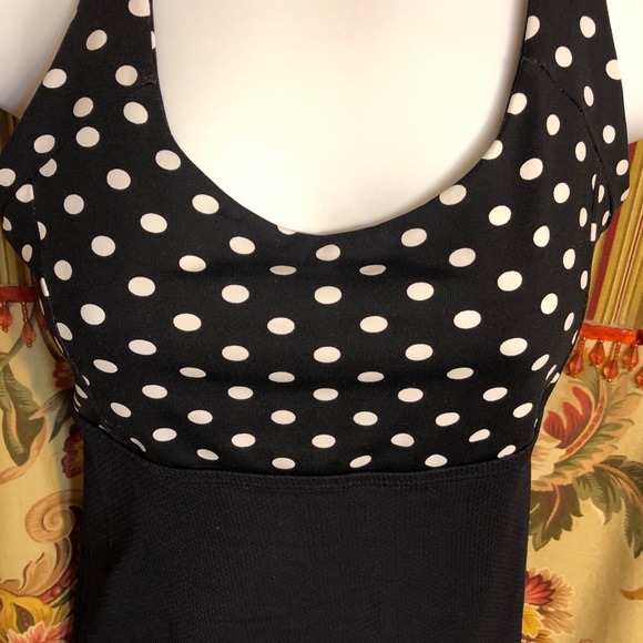 Black with White Polka Dot Workout Tank - Picture 7 of 8